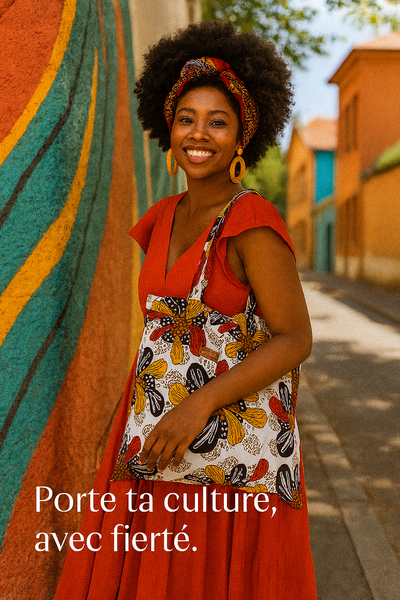 "Fleur d’Afro Pop" – Wax floral multicolore