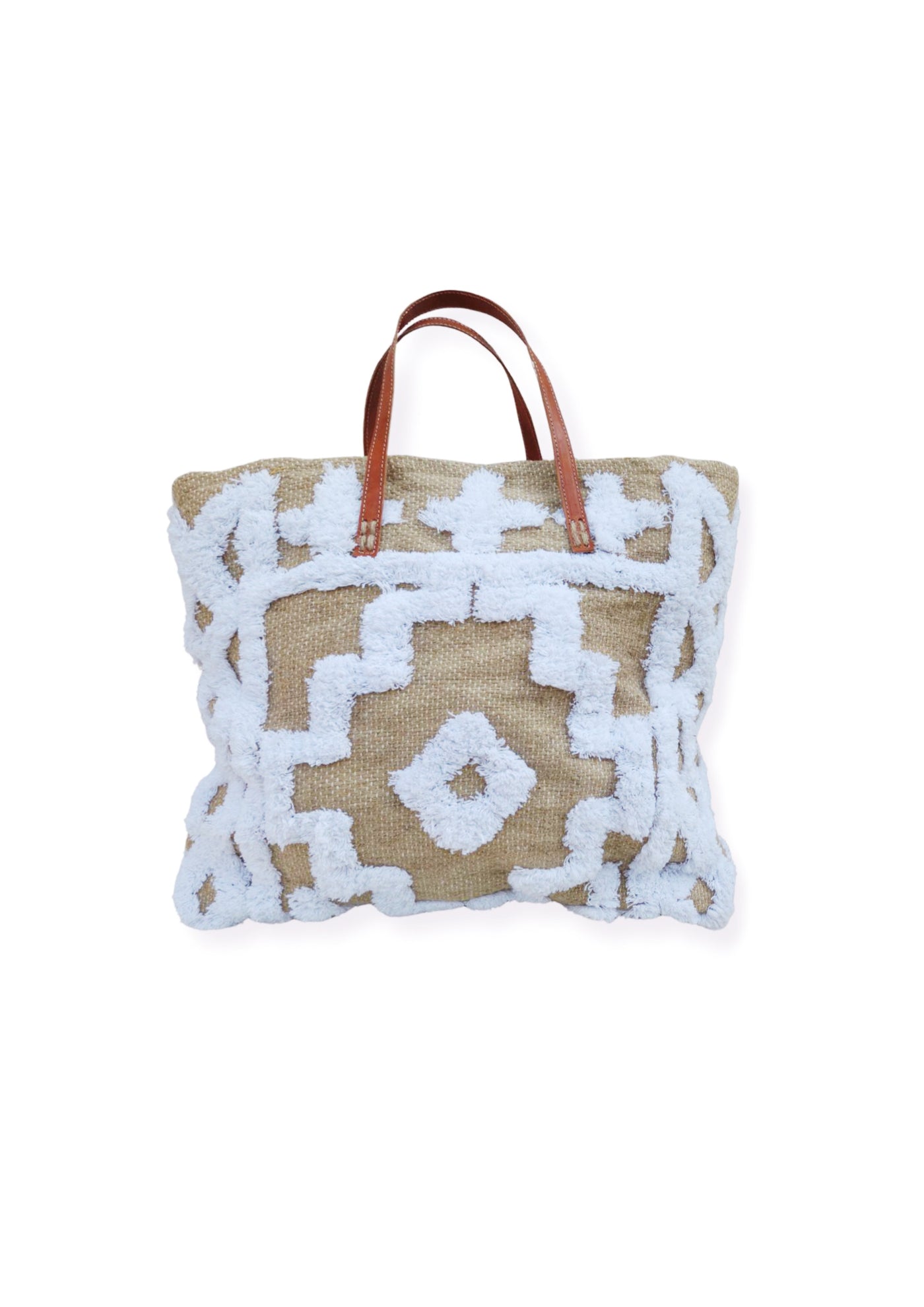 "Atlas Doux" – Jute naturelle & broderie berbère texturée