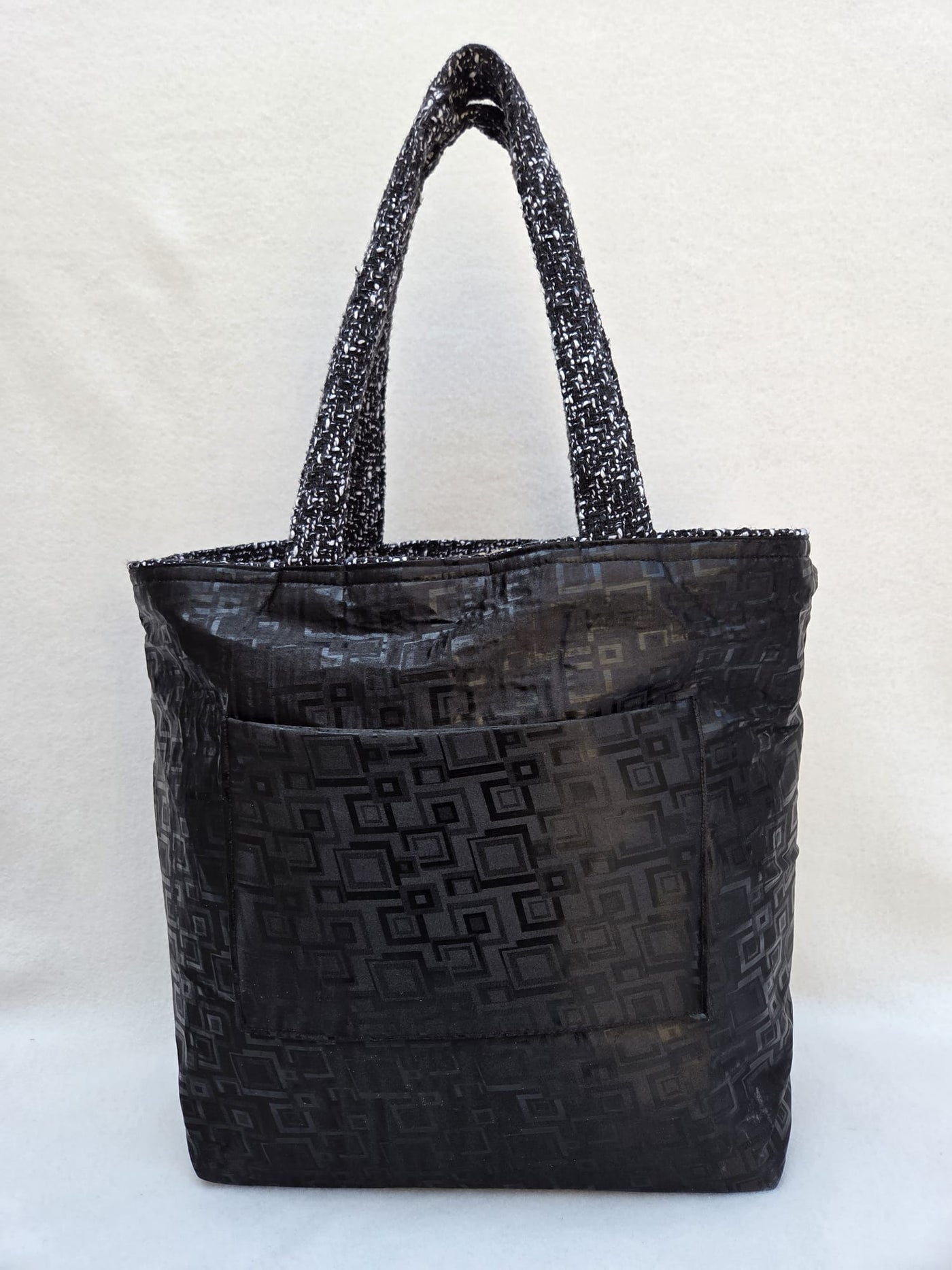 Sac “Tweed Moderne” – Noir & blanc graphique