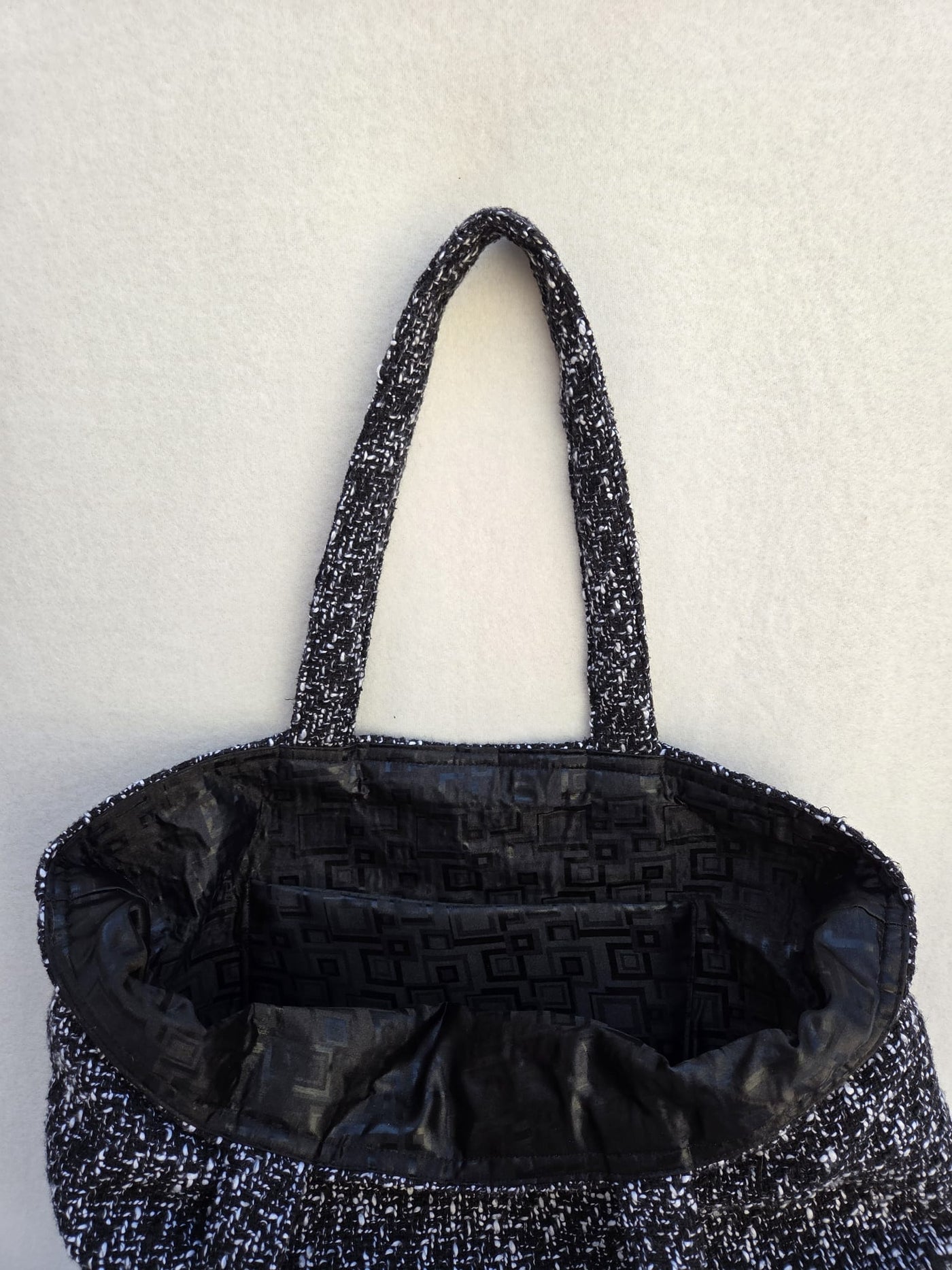 Sac “Tweed Moderne” – Noir & blanc graphique