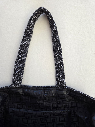 Sac “Tweed Moderne” – Noir & blanc graphique