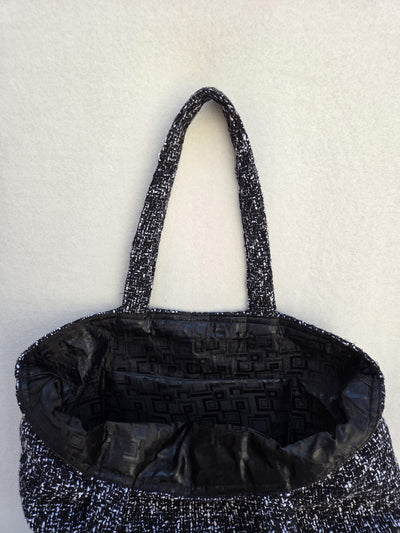 Sac “Tweed Moderne” – Noir & blanc graphique