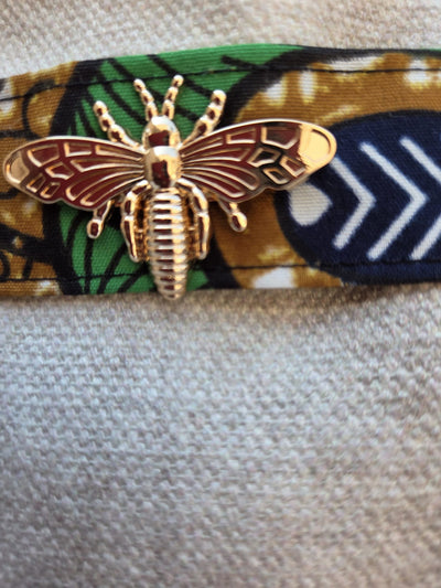 Sac “Savane Libre” – Lin texturé & détails wax vert