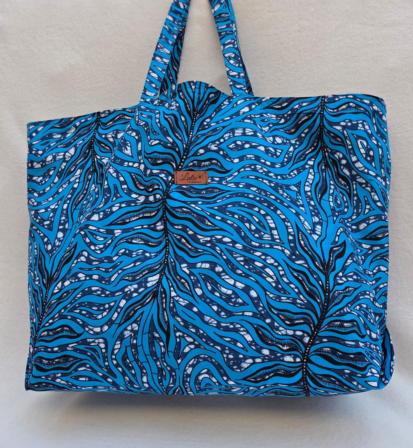 Cabas XXL Wax “Vagues Bleues”