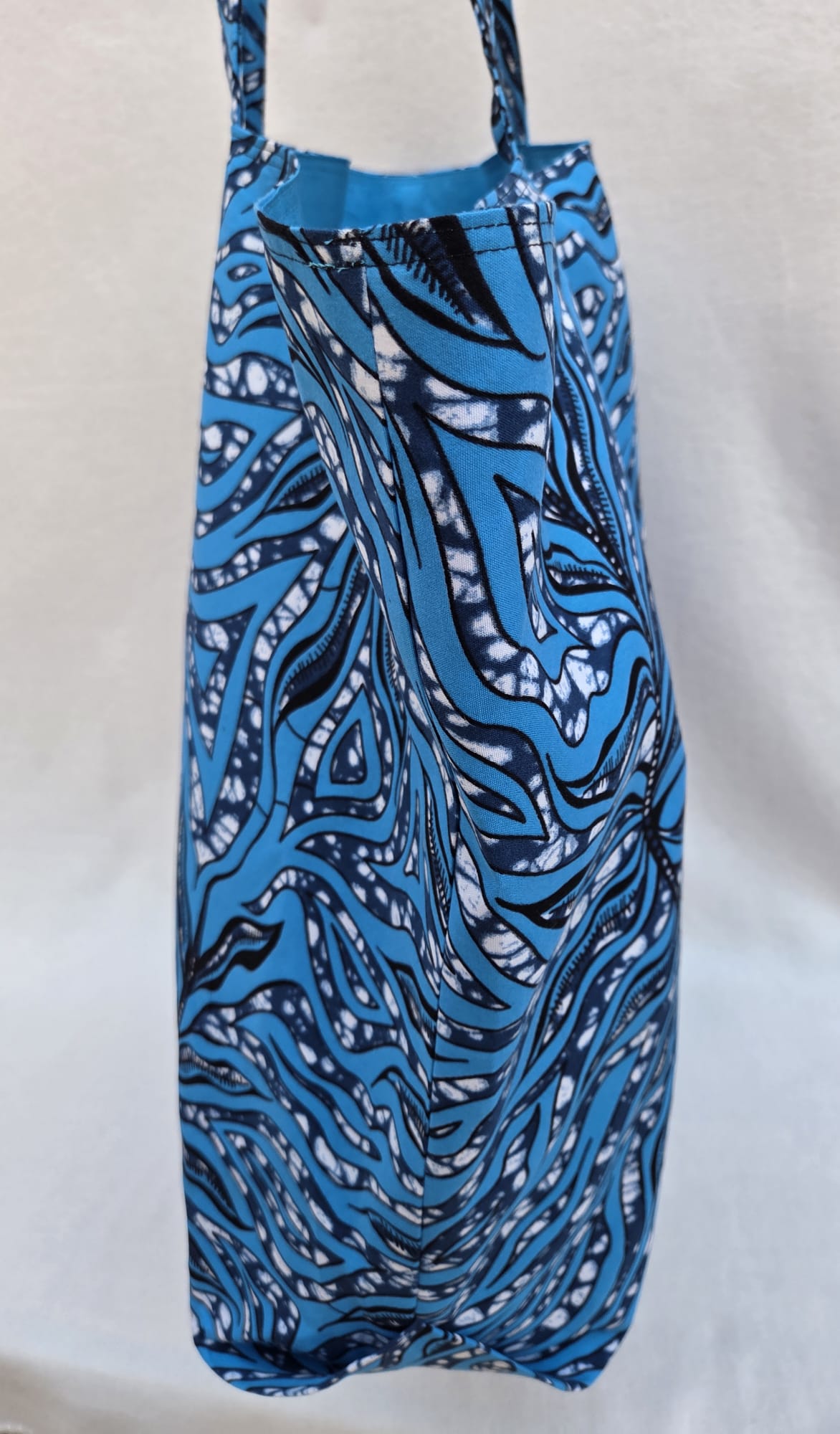 Cabas XXL Wax “Vagues Bleues”