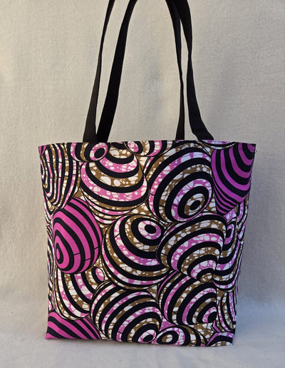 Sac “Pink Vibe” – Wax africain rose & bijou abeille