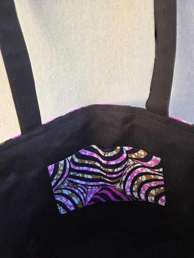 Sac “Pink Vibe” – Wax africain rose & bijou abeille