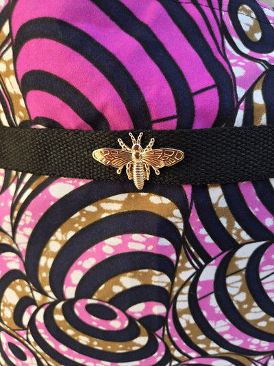 Sac “Pink Vibe” – Wax africain rose & bijou abeille