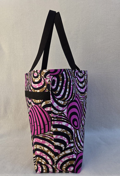 Sac “Pink Vibe” – Wax africain rose & bijou abeille