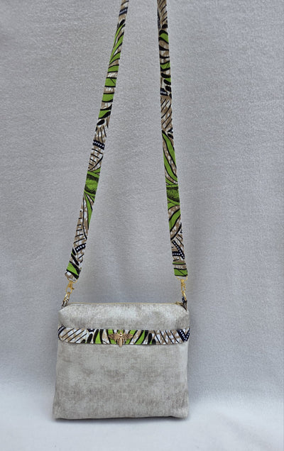 Sac “Lina Verde” – Bandoulière en lin & wax végétal