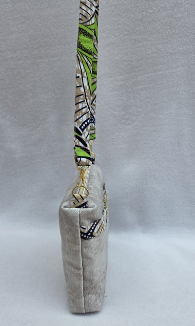 Sac “Lina Verde” – Bandoulière en lin & wax végétal