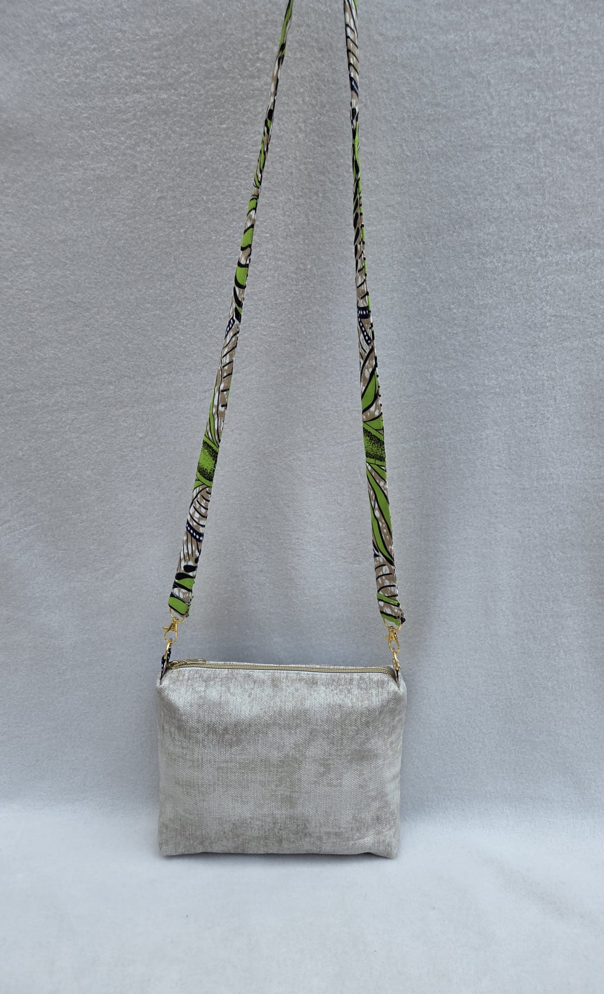 Sac “Lina Verde” – Bandoulière en lin & wax végétal