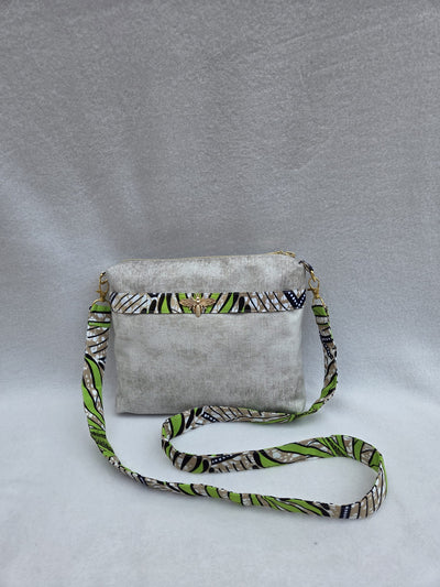 Sac “Lina Verde” – Bandoulière en lin & wax végétal