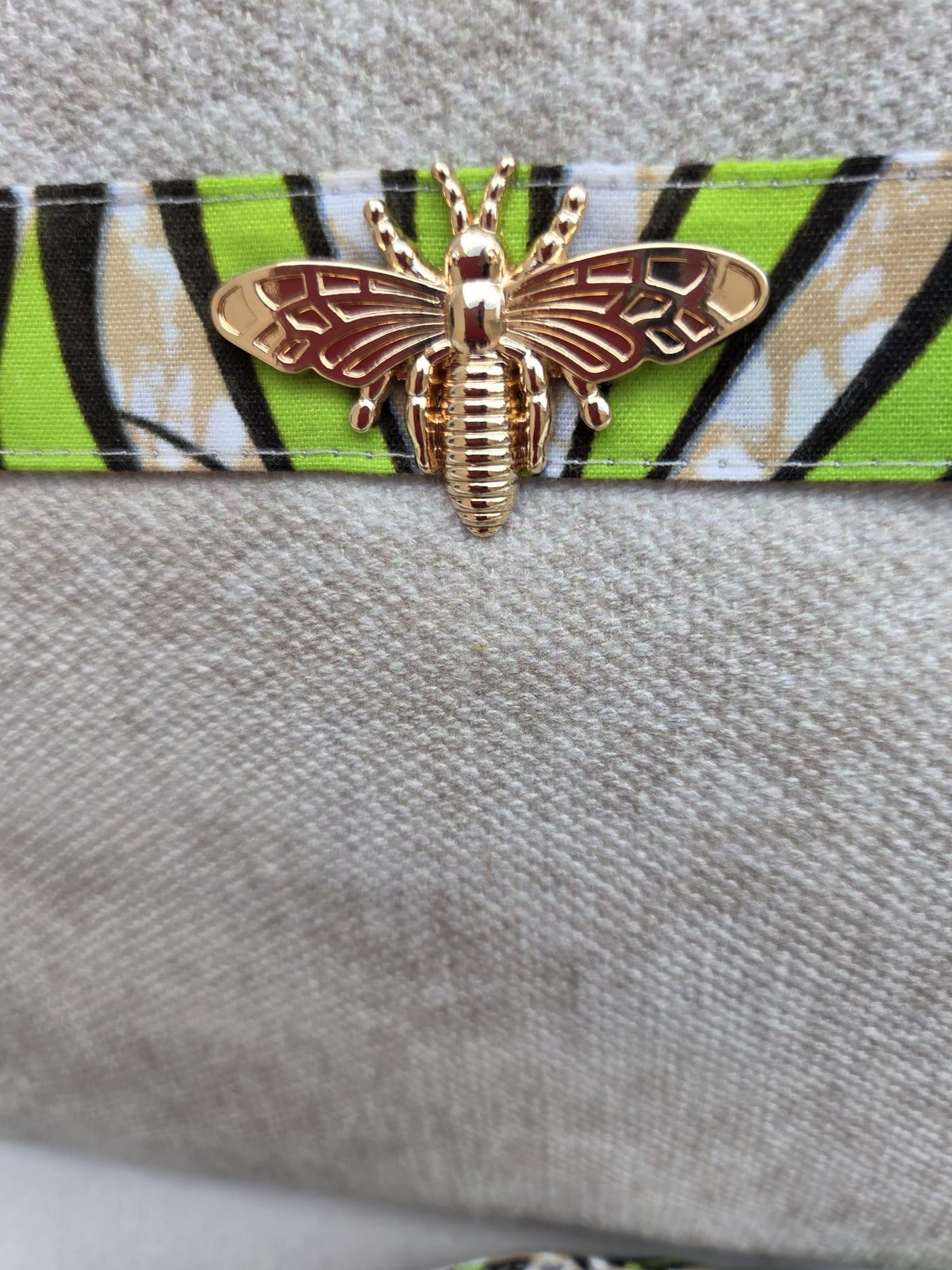 Sac “Lina Verde” – Bandoulière en lin & wax végétal