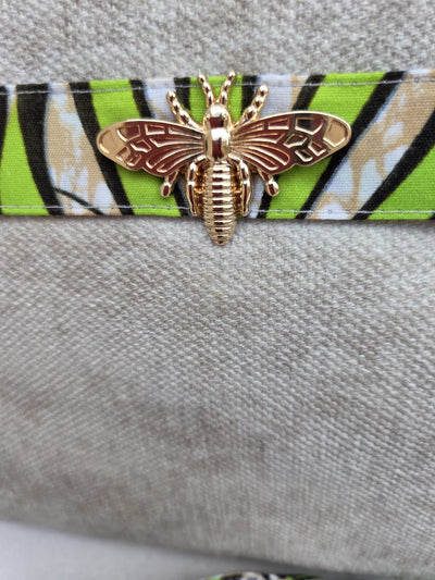 Sac “Lina Verde” – Bandoulière en lin & wax végétal