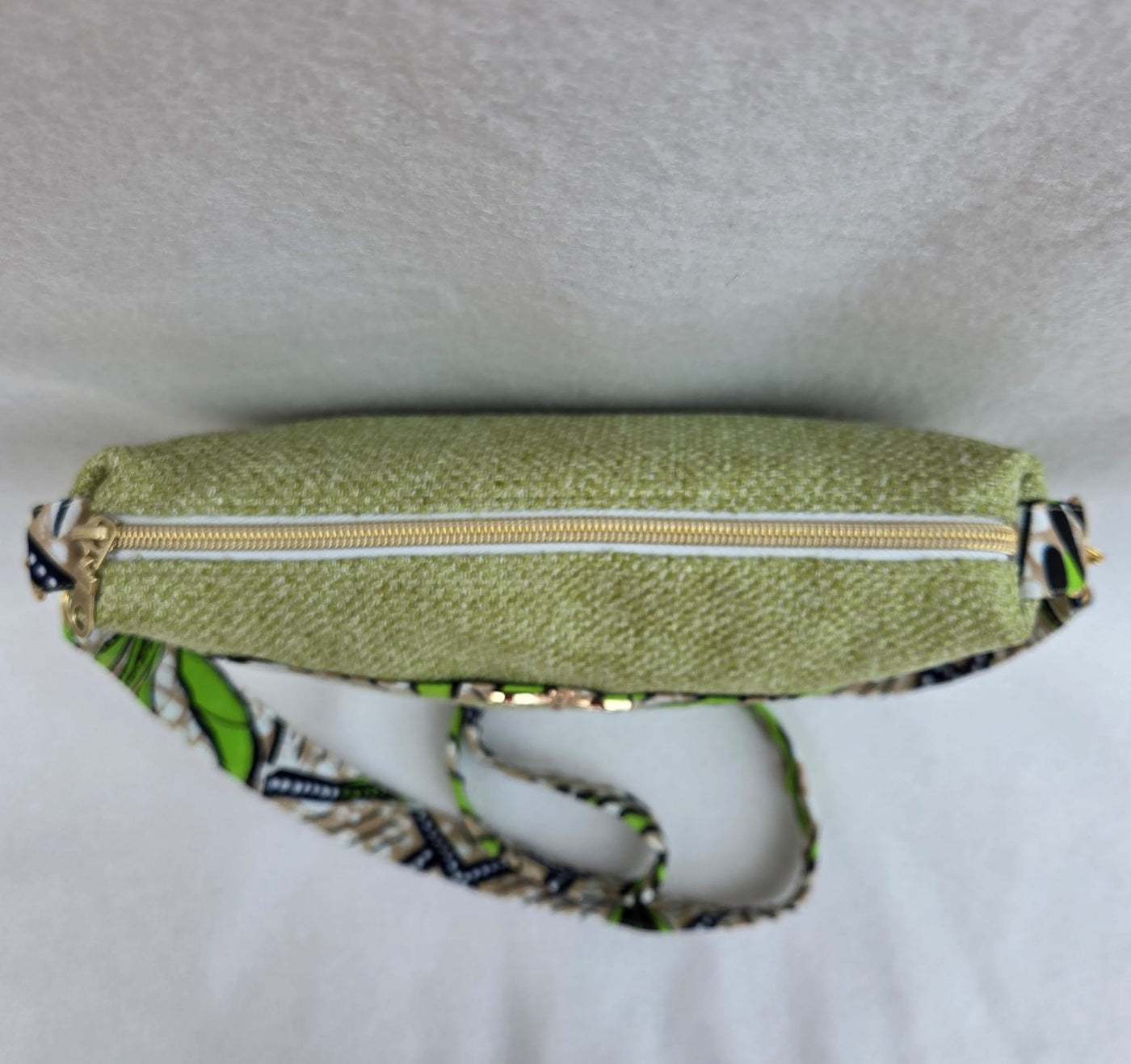 Sac “Anis Bohème” – Velours vert & wax végétal