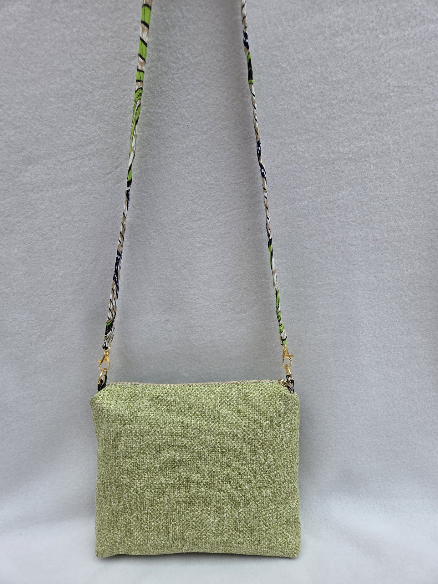 Sac “Anis Bohème” – Velours vert & wax végétal