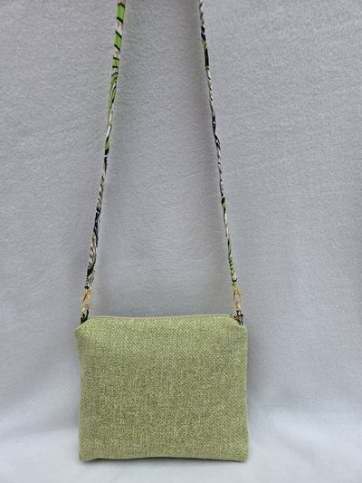 Sac “Anis Bohème” – Velours vert & wax végétal