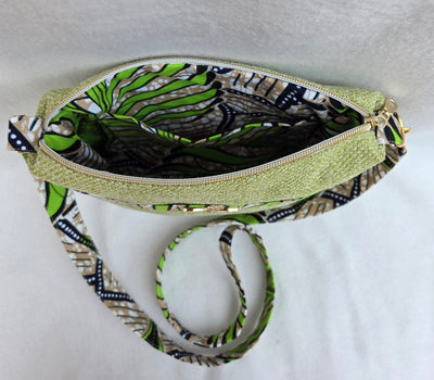 Sac “Anis Bohème” – Velours vert & wax végétal