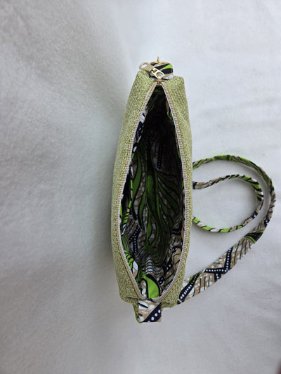 Sac “Anis Bohème” – Velours vert & wax végétal