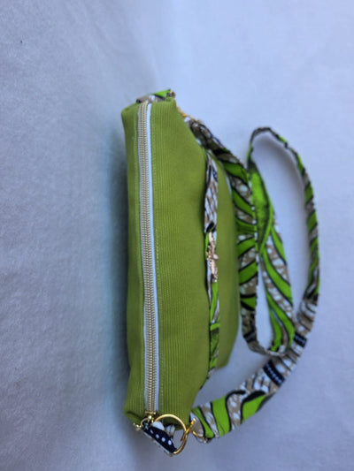 Sac “Jardin Tropical” – Toile vert citron & wax exotique