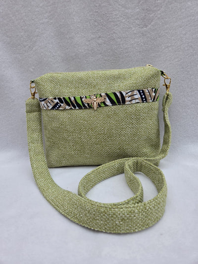 Sac “Anis Bohème” – Velours vert & wax végétal