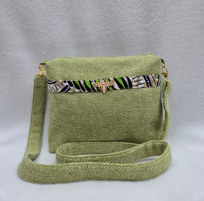 Sac “Anis Bohème” – Velours vert & wax végétal